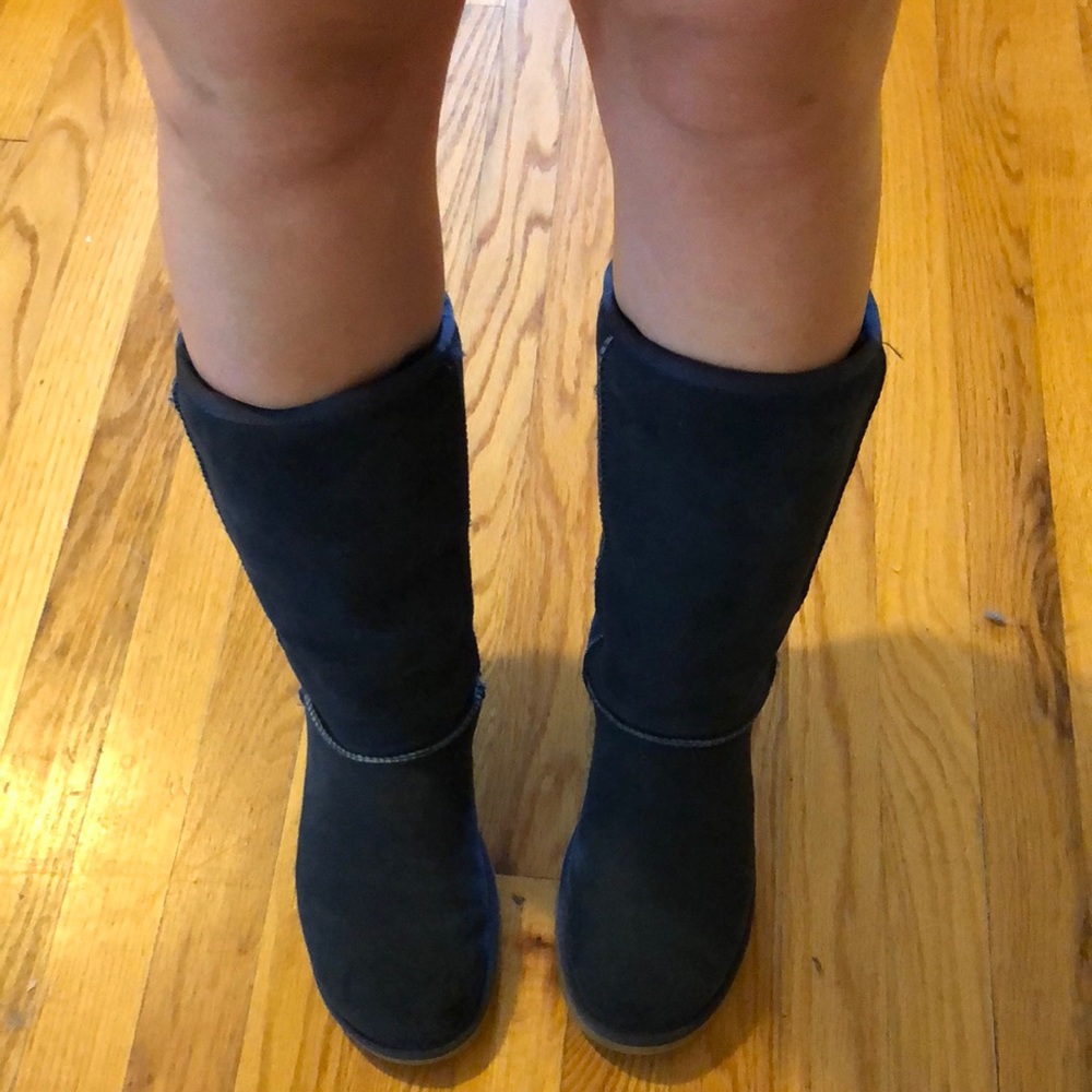 Navy Blue Tall Ugg Boots, Size 8